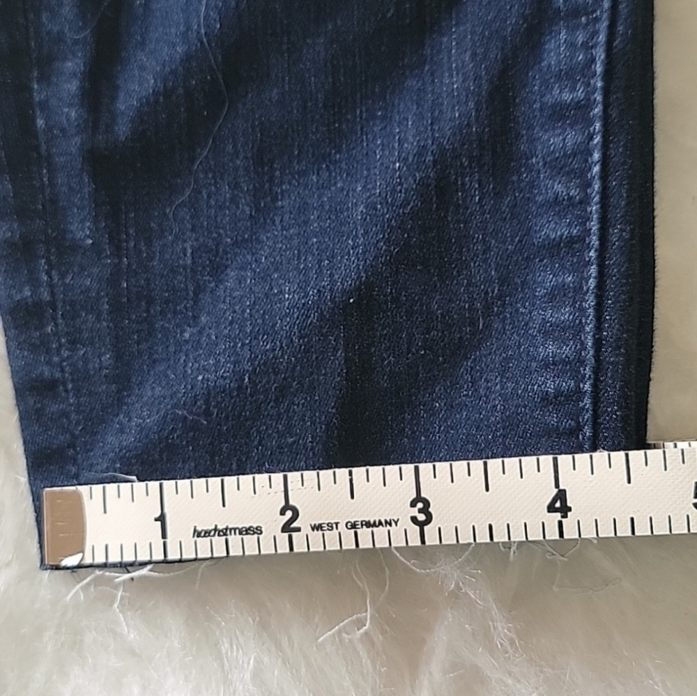 7 FOR ALL MANKIND‎ The Skinny Dark Wash Raw Hem Stretch Casual Designer Jeans 30 - Picture 10 of 11